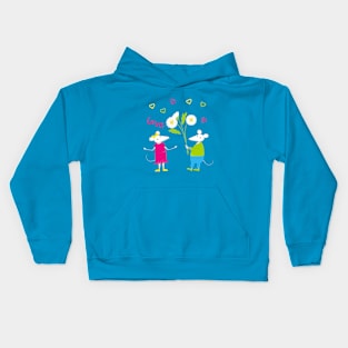 colorful mouses in love Kids Hoodie